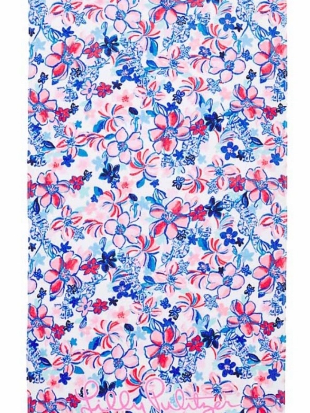 Lilly Pulitzer Pink and Blue Floral Beach Towel